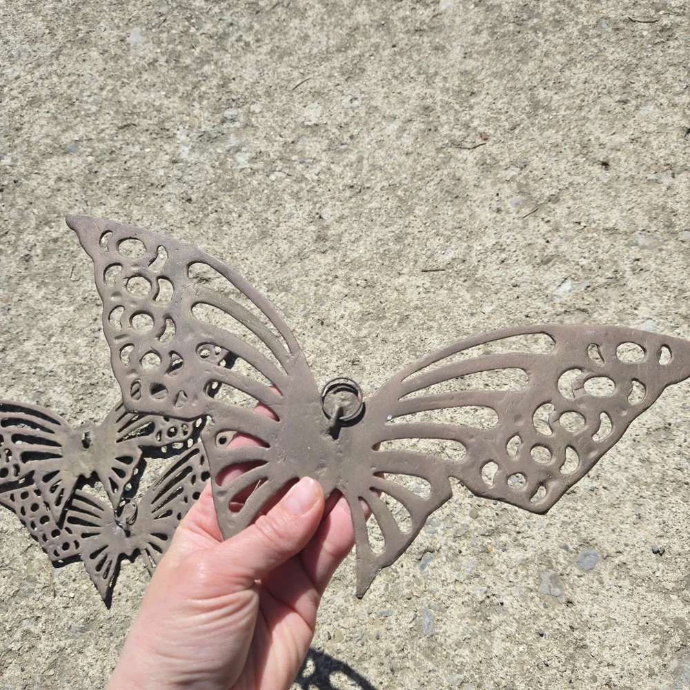 Vintage brass butterfly‎ wall decor pieces mid-century cottage core. Lot Of 3